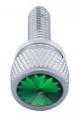 3/4" Short M6 Dash Screw For Kenworth - Green Crystal (12-Pack)