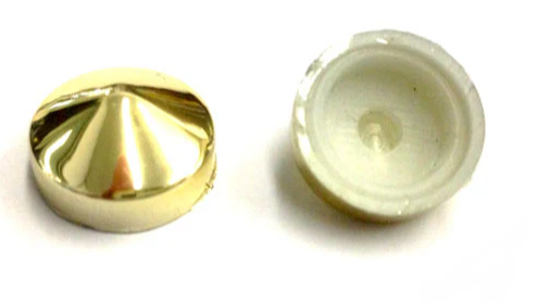 SCREW COVER POINTED 16MM GOLD x10