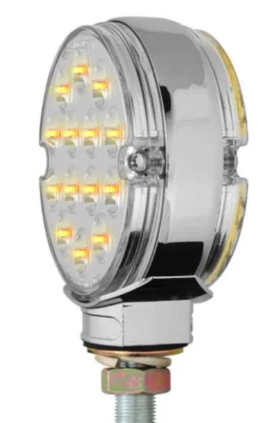 3" LED SINGLE POST INDICATOR AMB/CLEAR 75MM